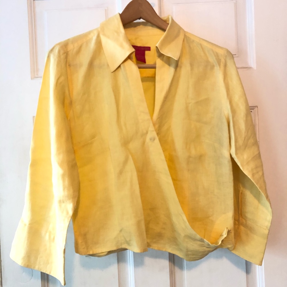 100% linen wrap top